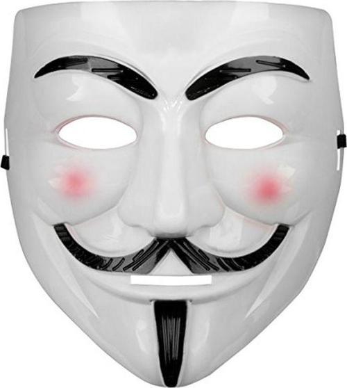 Beyaz Renk Pembe Yanaklı İthal V For Vendetta Maskesi