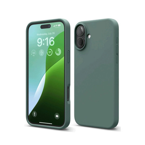 İphone 16 Kılıf Nano İçi Kadife - Koyu Yeşil
