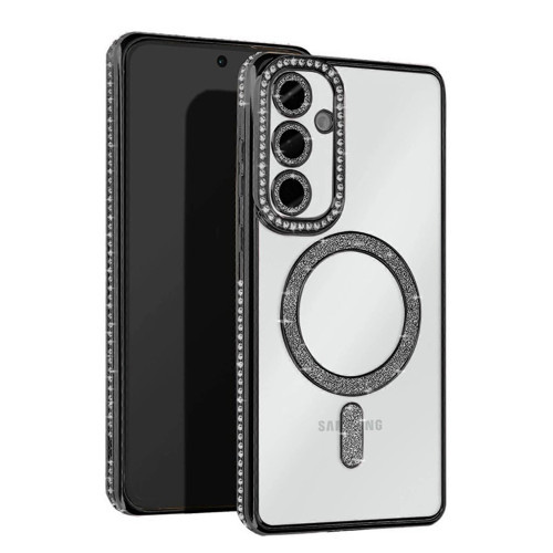Galaxy S25 Kılıf Joke Simli Magneticsafe Kılıf - Siyah
