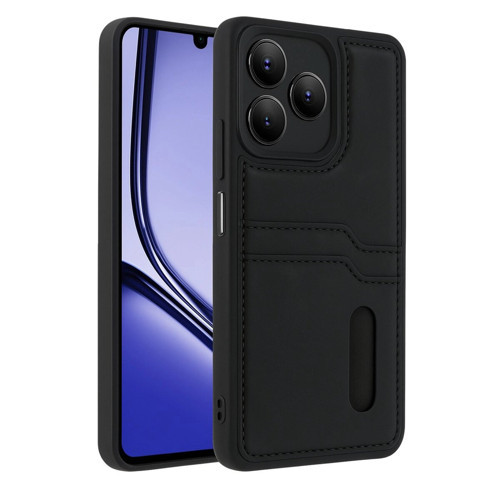 Note 50 4G Kılıf Sara Kartvizitli Deri Kılıf - Siyah