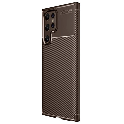 Galaxy S25 Kılıf Auto Fus Karbon Kapak - Kahverengi