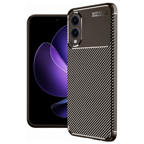 Galaxy S25 Edge Kılıf Auto Fus Karbon Kapak - Kahverengi