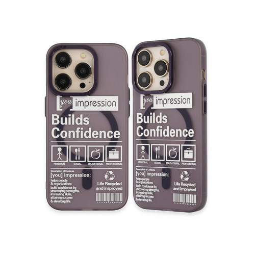 İphone 14 Kılıf Apollo Magneticsafe Desenli Kapak - Apollo Mor - 6