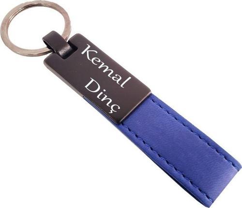 Lacivert Deri Metal Anahtarlık
