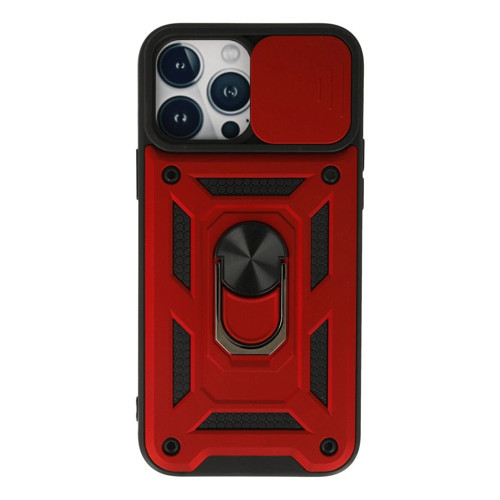 İphone 13 Kılıf Pars Lens Yüzüklü - Kırmızı
