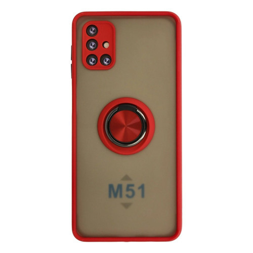 Galaxy M51 Kılıf Montreal Yüzüklü Kapak - Kırmızı