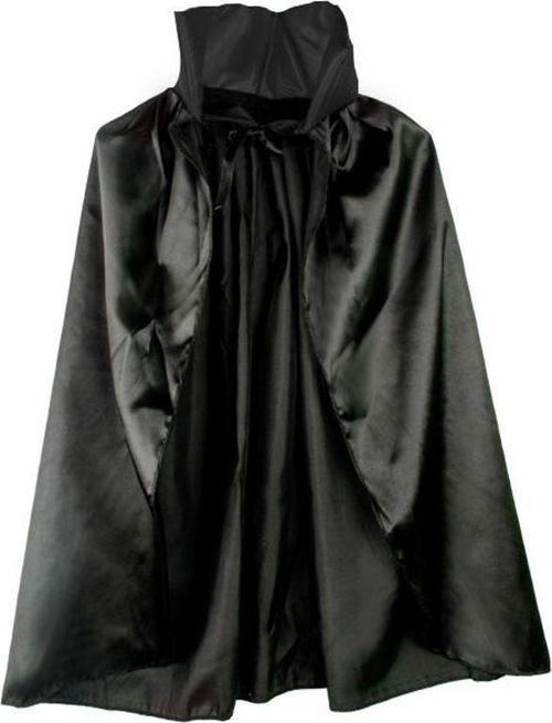 Siyah Renk Yakalı Halloween Pelerini 90 cm