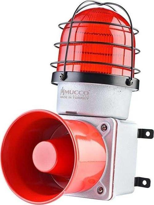 SNT-E12513-D E125 Serisi Endüstriyel Işıklı İkaz Sireni 12-30V/DC