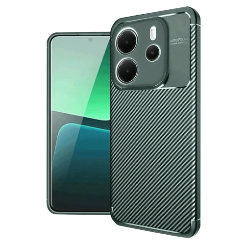 Note 14 4G Kılıf Auto Fus Karbon Kapak - Koyu Yeşil