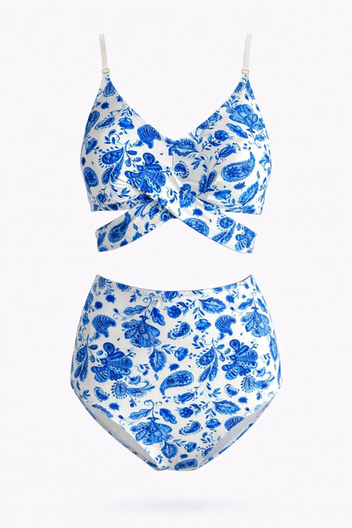 Yüksek Bel Çapraz Bağcıklı Bikini Takım