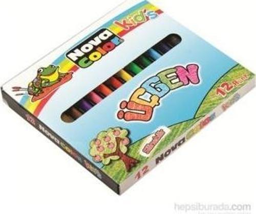 Color Nc-2119 Üçgen Silinebilir 12 Renk Pastel Boya