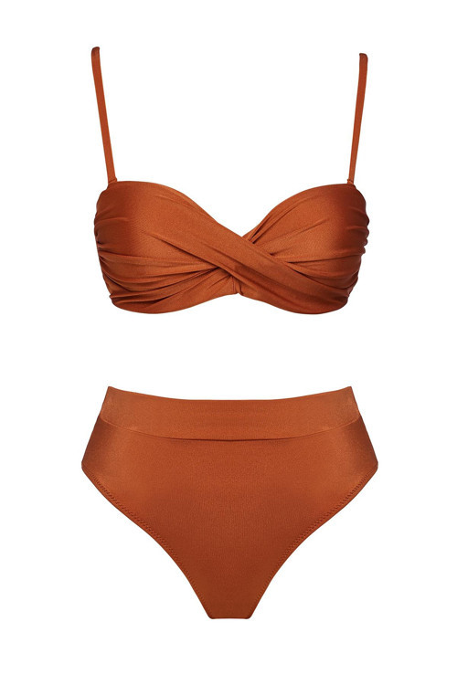 Dönmeli Yüksek Bel Bikini Takım