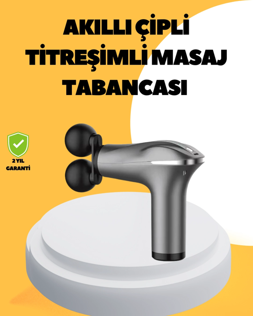 Şarjlı 4 Başlıklı Titreşimli Masaj Aleti Derin Kas Masajı Sporcu Destekli