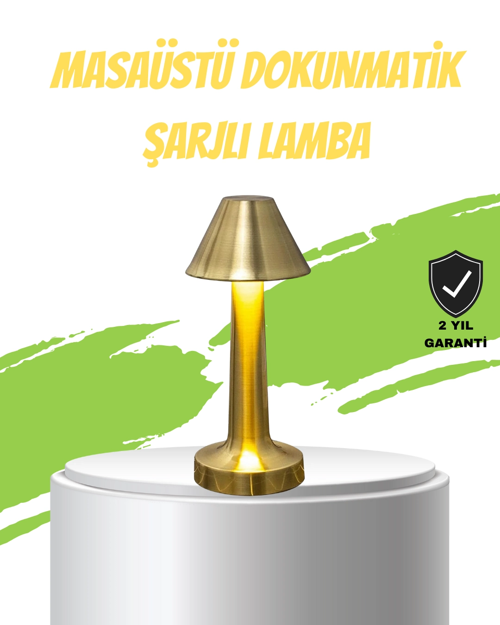 Led Masa Lambası 3 Renk Ayarlı Şarjlı Kablosuz Modern Tasarım