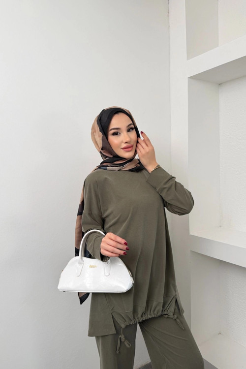 Liora Model İthal Pike Kumaş Cep Detaylı Kadın Takım