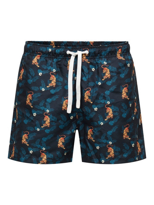 ONSBASILE LIFE SWIM SHORT AOP CS Erkek Siyah Deniz Şortu - 22035603