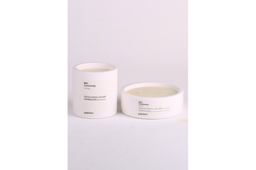 Odunsu Kokulu Dekoratif Beton Mum Ikili Set – Doğal ve Ferahlatıcı Aromalı