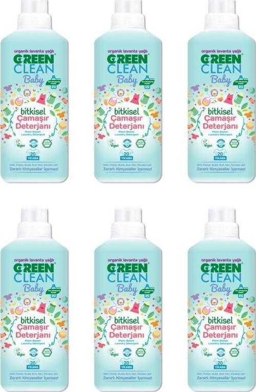 Organik Lavanta Yağlı Baby Bitkisel Sıvı Çamaşır Deterjanı 1000 ml 6'lı