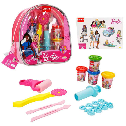 Barbie Sırt Çantalı Oyun Hamuru Seti 200 gr 18 Parça