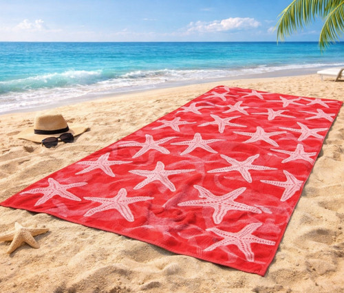 Nice Plaj Havlusu (70x150)-Pink Stars