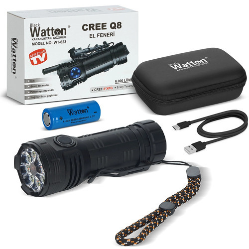 8+1 LED Fener Şarjlı El Feneri (WT-623)
