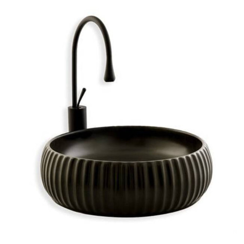 - Tezgah Üstü Porselen Lavabo Siyah OUTLET - E-4161S-
