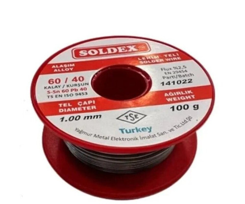 60/40 Lehim Teli 100 Gr 1,00 Mm (Sn:60 / Pb:40)
