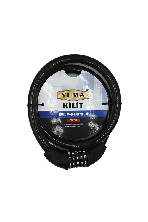 Yuma Ym-747 120Cm 20Mm 5 Şifreli Siyaotorsiklet Kilidi