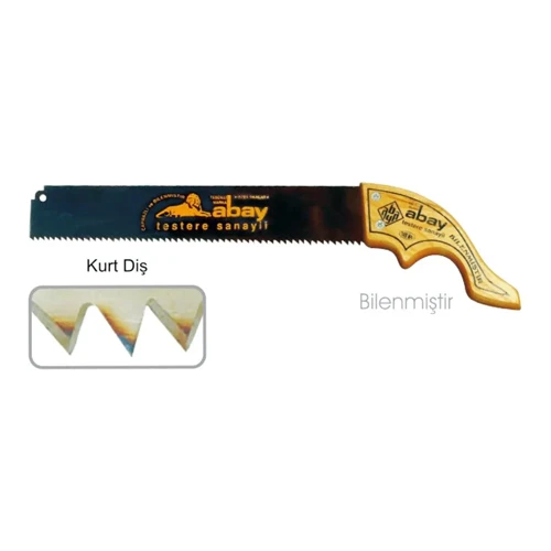 Abay Kurt El Testere 38 Cm - Ahşap Sap