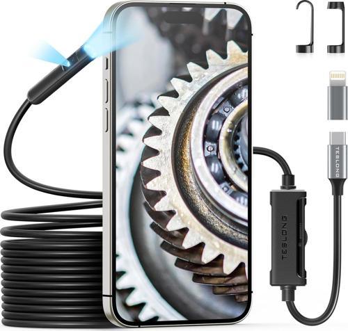 1080P HD Çift Lensli Muayene Kamerası - 8+1 LED Işıklı - 5m Kablo - 8mm