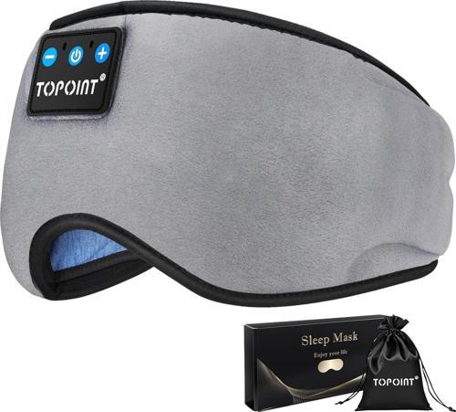 TOPOINT Uyku Kulaklıkları Bluetooth Uyku Maskesi - Koyu Gri