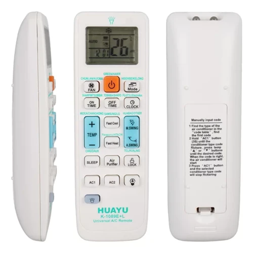 Huayu K-1089E+L Üniversal Akıllı Klima Kumandası Led Işıklı Geniş Uyumluluk
