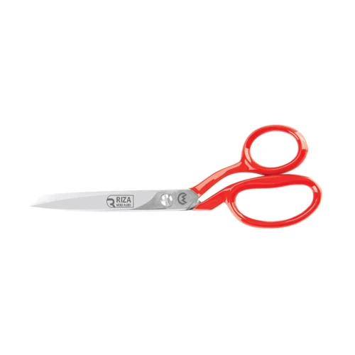 Rıza 3257-7 Tekstil / Yatık Konfeksiyon Makası No: 7 Inç / 17,78 Cm - Nikel Kaplama, Kırmızı Saplı,