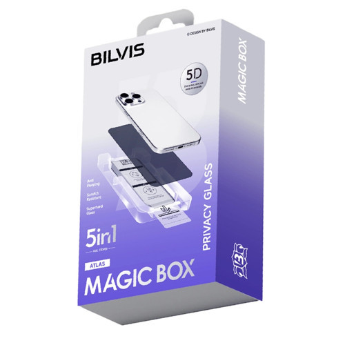 Apple İphone 15 Pro Bilvis 5İn1 5D Magic Hayalet Cam Ekran Koruyucu - Siyah