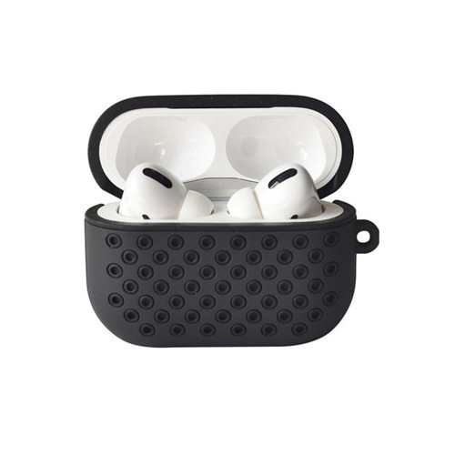 Apple Airpods Pro 2 (2.Nesil) Spor Delikli Kılıf - Siyah-Siyah
