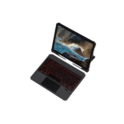 Apple T5209D İpad Pro 12.9 (2021) Kılıf İnter Ledli Klavyeli Tablet Kılıfı - Siyah