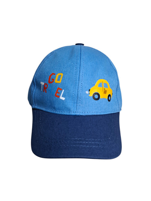 Spteks Kitti 1-3 Yaş Unisex Çocuk Mavi Renk Baskı Figürlü Rahat Yazlık Kep Şapka