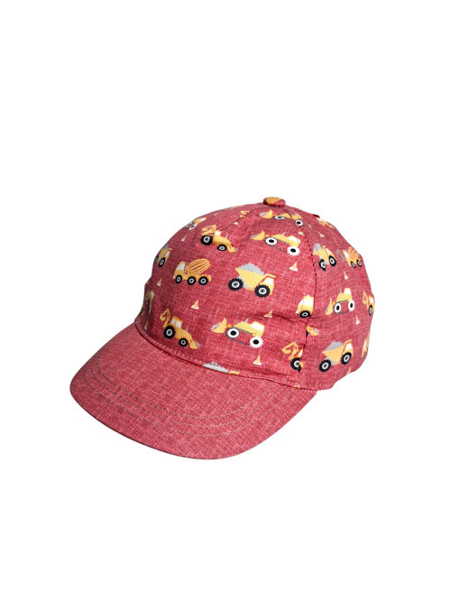 Spteks Kitti 1-3 Yaş Erkek Bebek Bordo Renk Baskı Desenli Rahat Yazlık Kep Şapka