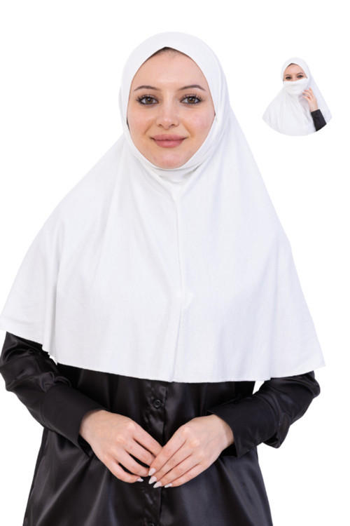 Hazır Başörtüsü Pratik İslami Giyim Penye Peçeli Türban Namaz İçin Yumuşak Eşarp