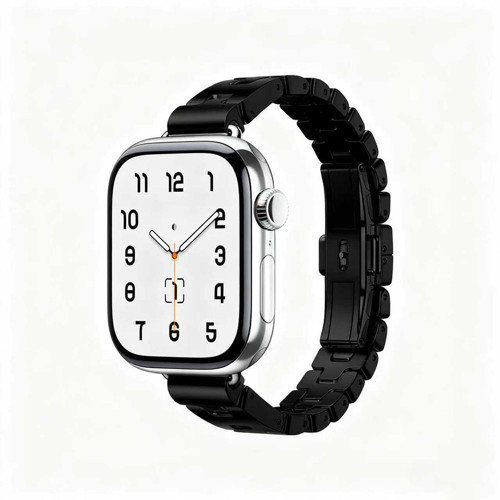 Apple Watch 7 41Mm Uyumlu Kordon Modern Şık Tasarım Siyah