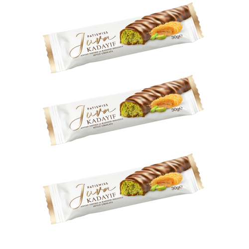 Juva Antep Fıstığı ve Kadayıflı Dubai Çikolatası Bar, 30G x 3 Adet