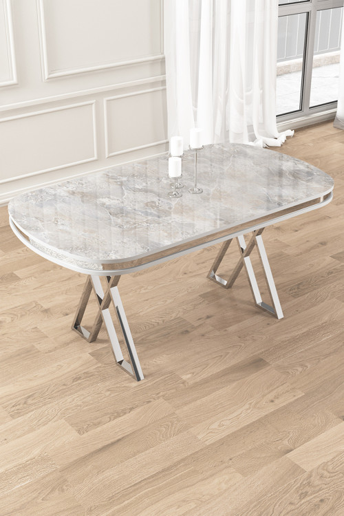 Concept Zae Serisi 90X168 Lak Panel Krom Ayak Rampla Gri Masa