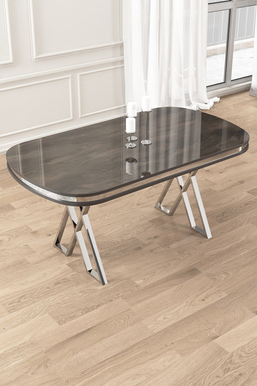 Concept Zae Serisi 90X168 Lak Panel Krom Ayak Antrasit Ironi Masa