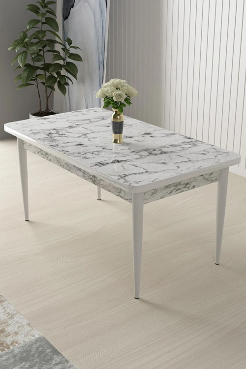 Concept Arp Serisi 70X110 Sabit Beyaz Mermer Desen Mutfak Masası