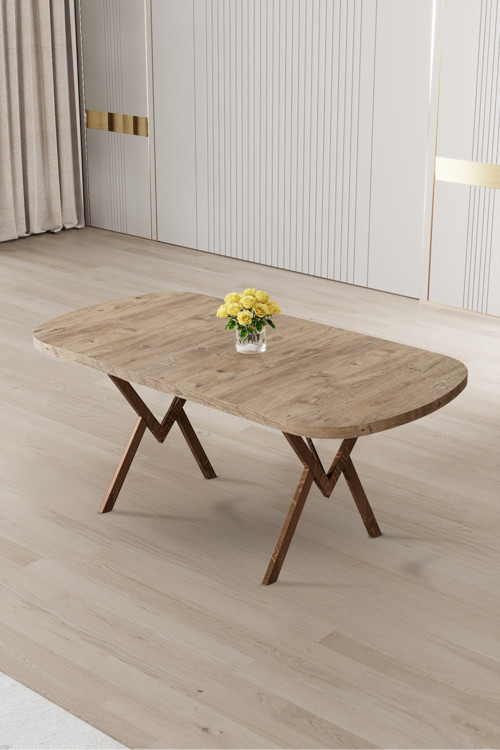 Concept Radon Serisi Mdf 90X168 Sabit Atlantik Çam Mutfak Masası