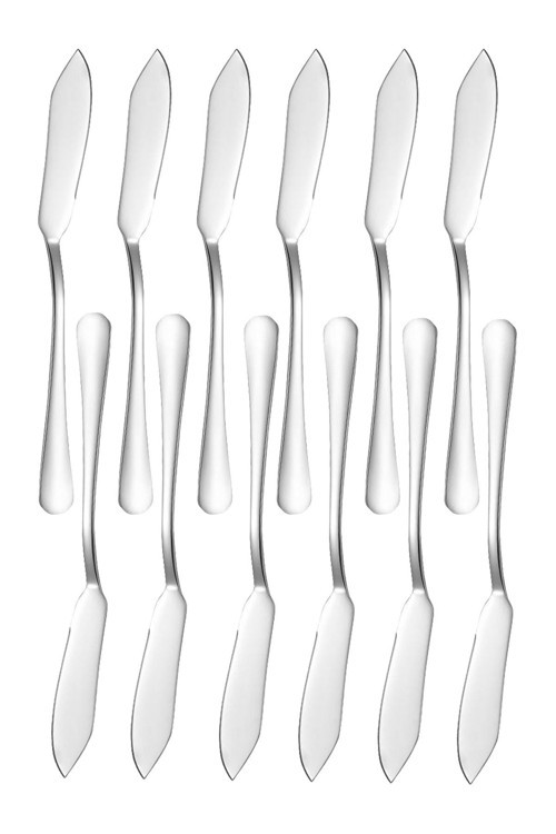 1010 Çelik 12 Adet Silver Renk Sofra Balık Kesme Bıçağı cin742by-12