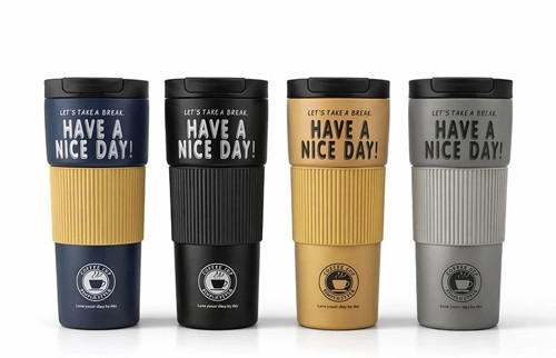 600 Ml He A Nice Day" 600 Ml Çift Katmanlı Paslanmaz Çelik Termos Mug Alk4624