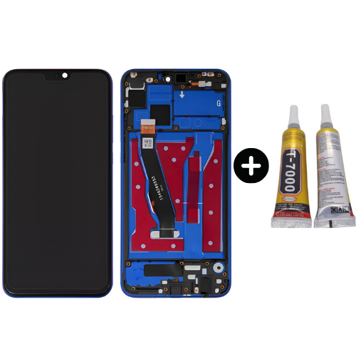 Huawei Honor 8X Tfy-Lx2 Jsn-L11 Jsx-L22 Uyumlu Çıtalı A Kalite Lcd Ekran Dokunmatik Mavi + B7000