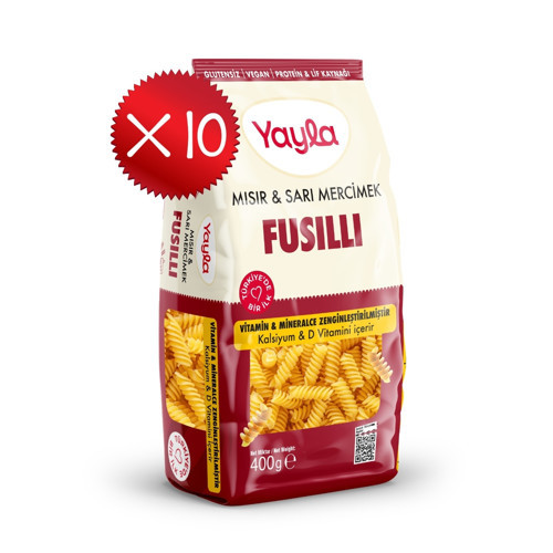 Mısır ve Sarı Mercimek Fusilli Makarna 400 g x10
