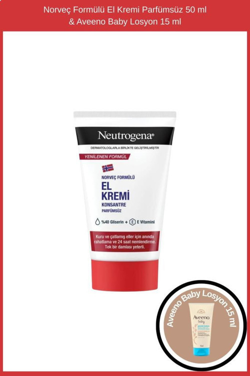 Norveç Formülü El Kremi Parfümsüz 50 ml & Aveeno Baby Losyon 15 ml